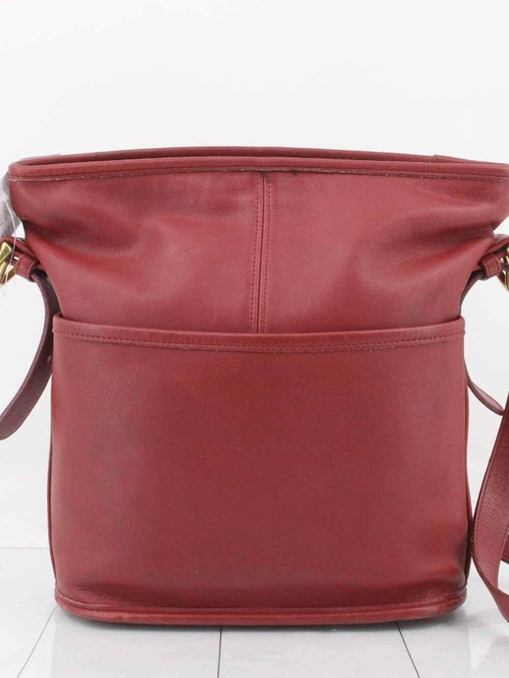 Coach Red Leather Crossbody Bucket Bag